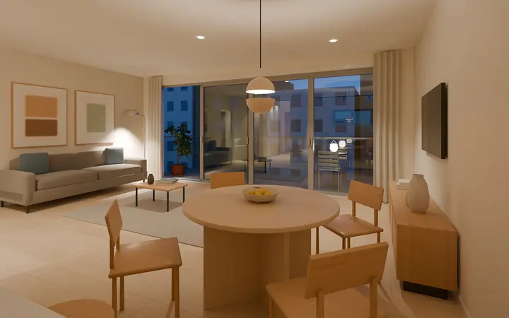 Appartamento Ottantotto: living area in the evening, render
