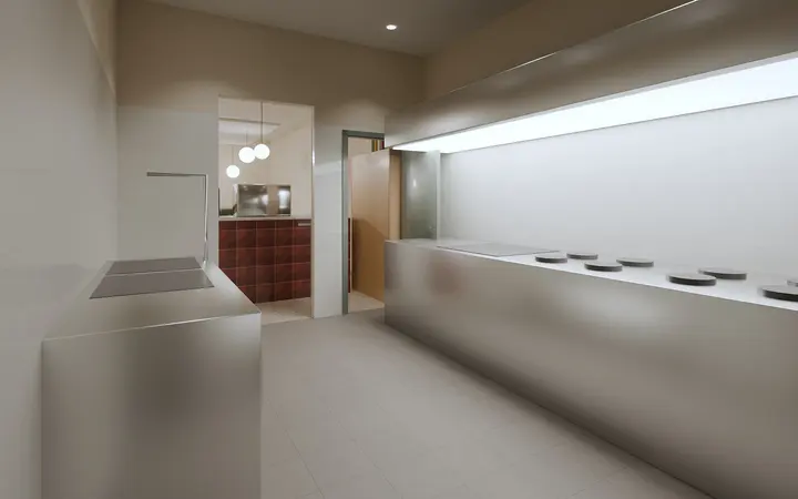 Bistrot Lume: kitchen, render