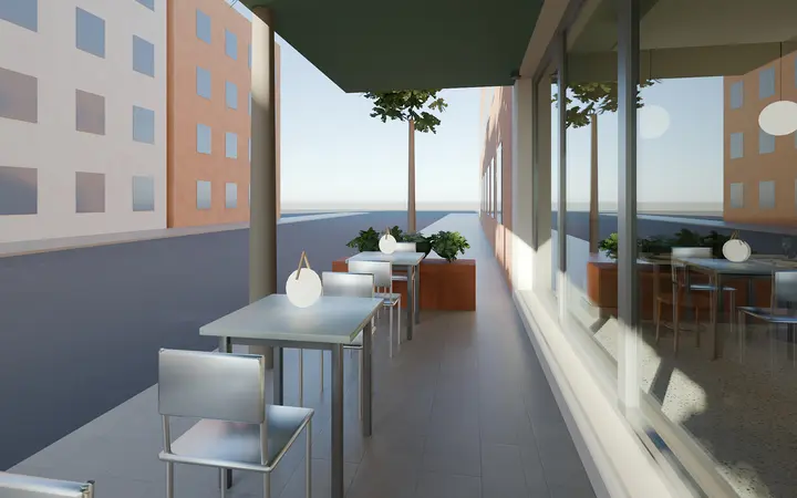Bistrot Lume: outdoor seating, render