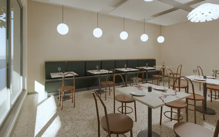 Bistrot Lume: dining room, render