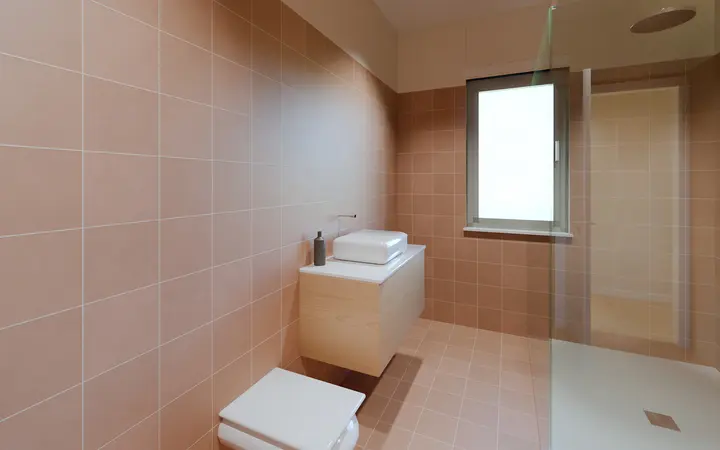 House among the Olive Trees: bathroom, render