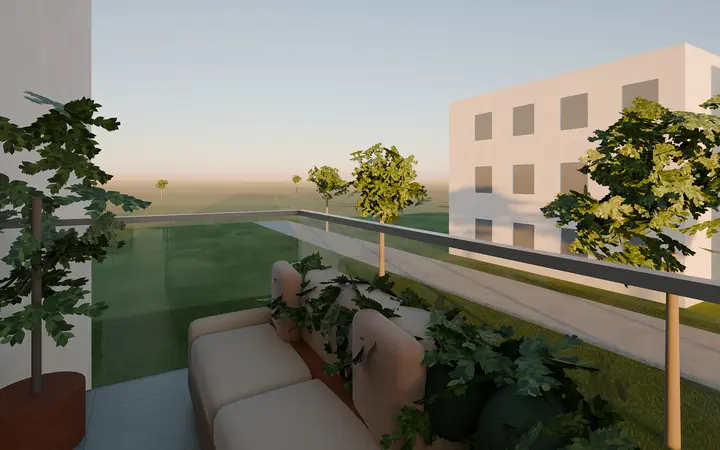 Residenza Le Terrazze: terrace at sunset, render